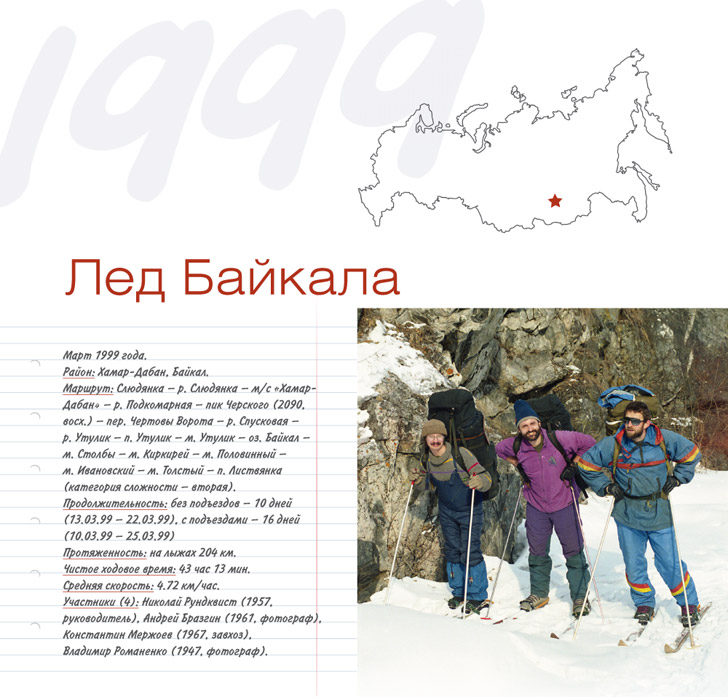 Книга Широко шагая. Дорогами России. Россия. Лед Байкала. Хамар-Дабан, 1999