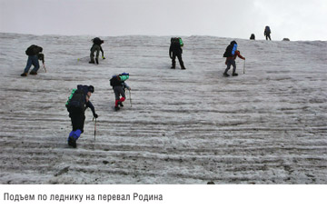 Книга Широко шагая. Горная Алания. Кавказ. Подъем по леднику на перевал Родина