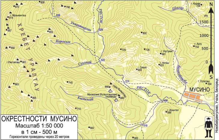 Окрестности Мусино. Карта